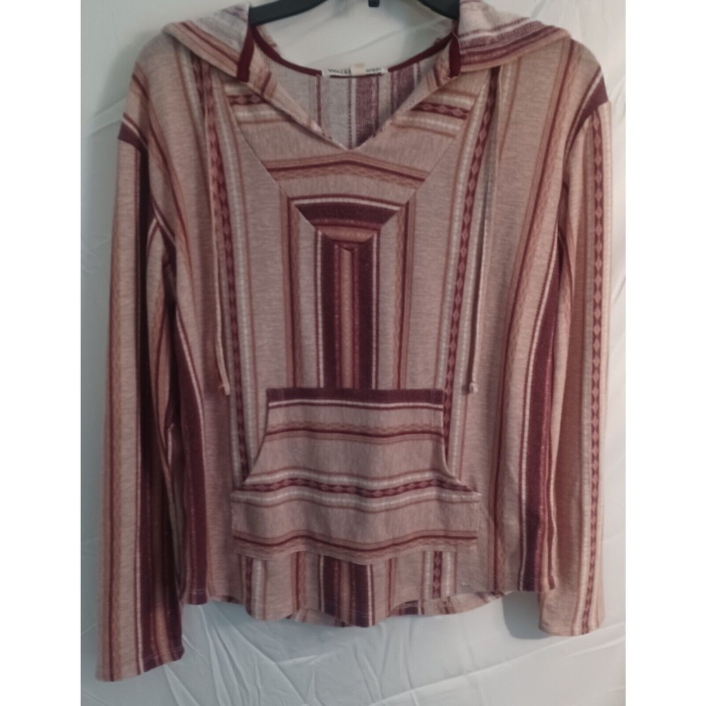 Wallflower Women’s Baja Sweatshirt Medium Striped Jacket Light Weight Ho…